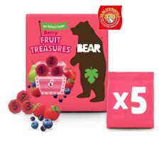 BEAR Fruit Treasures Berry jahoda a borůvka  5x20g