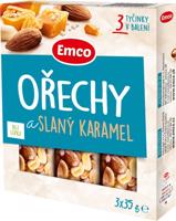 Emco Tyčinka s ořechy a slaným karamelem 3x 35 g