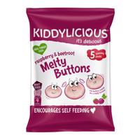 Kiddylicious Ovocno-zeleninové knoflíčky malina s řepou (5x6g) multipack