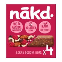 NAKD Berry Delight  - Ovocno-oříškové RAW tyčinky s malinami  35g x 4